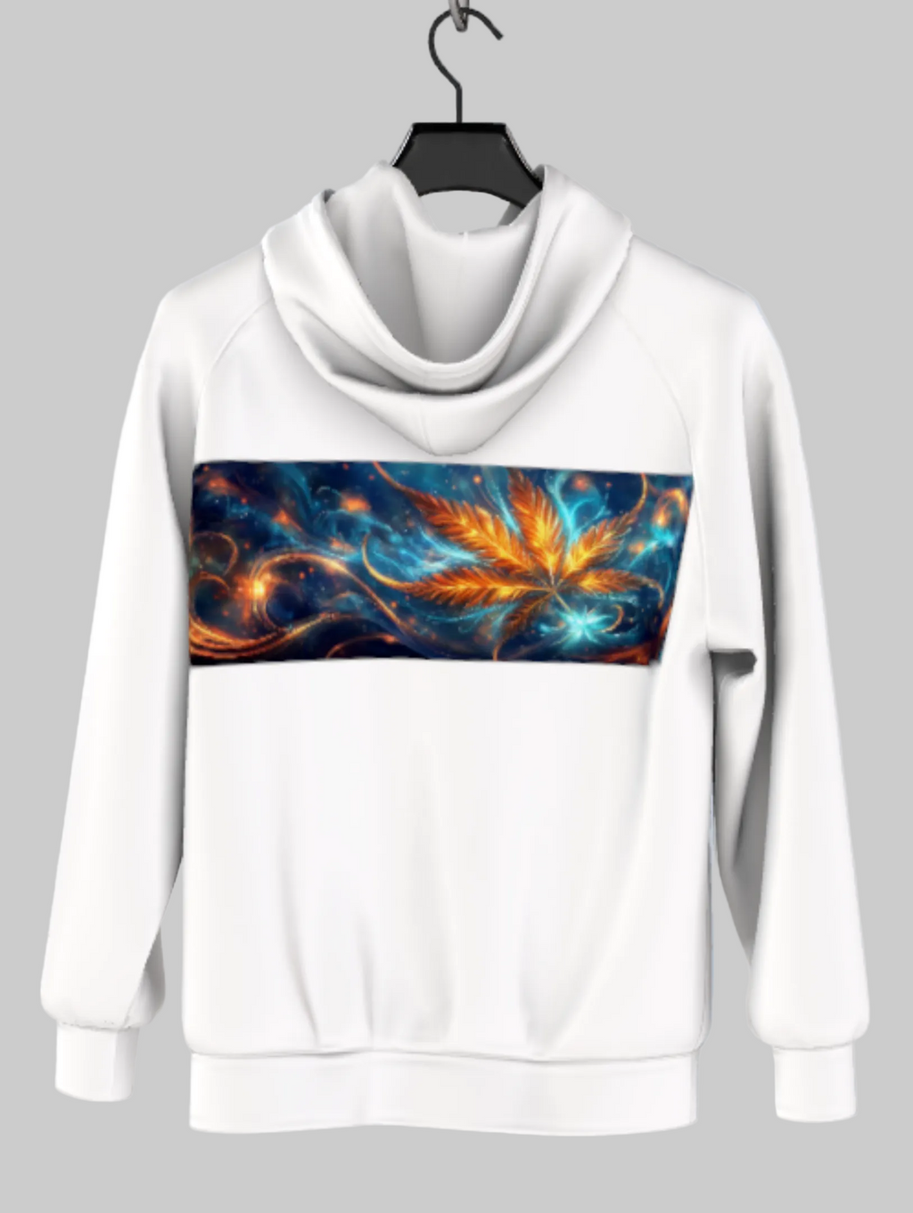 Got Hemp - Gold Marijuana Leaf in Blue Swirl Sky Hoodie