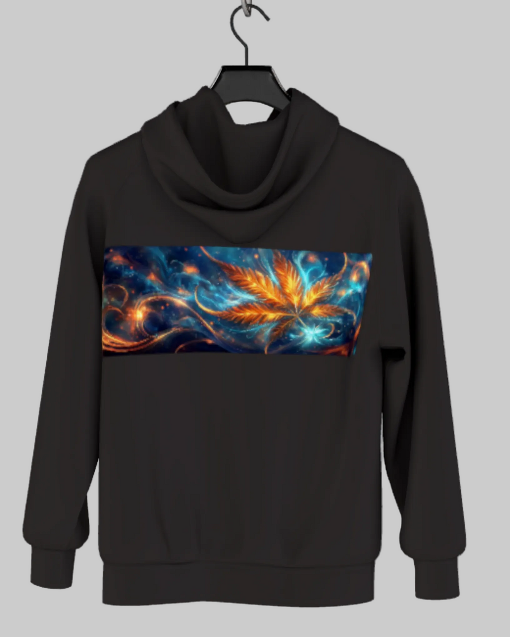 Got Hemp - Gold Marijuana Leaf in Blue Swirl Sky Hoodie