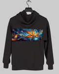 Got Hemp - Gold Marijuana Leaf in Blue Swirl Sky Hoodie