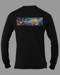 Got Hemp - Gold Marijuana Leaf in Blue Swirl Sky Long Sleeve