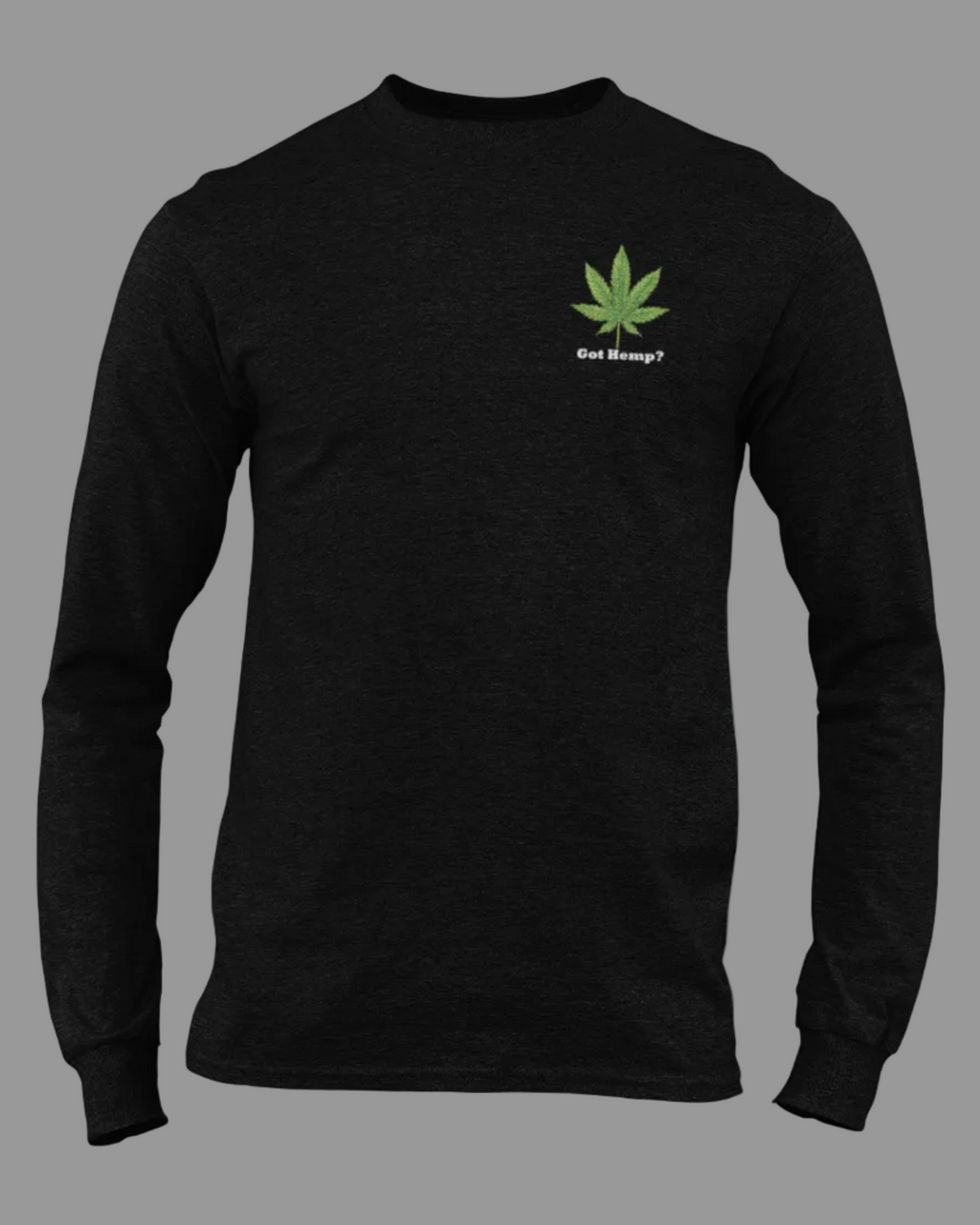 Got Hemp - Gold Marijuana Leaf in Blue Swirl Sky Long Sleeve